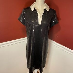 Ann Taylor black sequin cocktail dress size 8